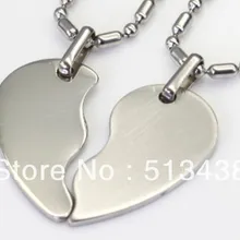 20 комплектов в партии, классические ювелирные изделия lover' из полированной серебряной нержавеющей стали 17*30 мм кулон в виде сердца