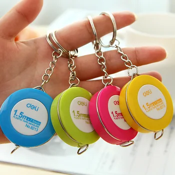 

Free shipping deli 8213 candy color keychain tape measure 1.5 meters quantity clothing size tape measure small tape measure
