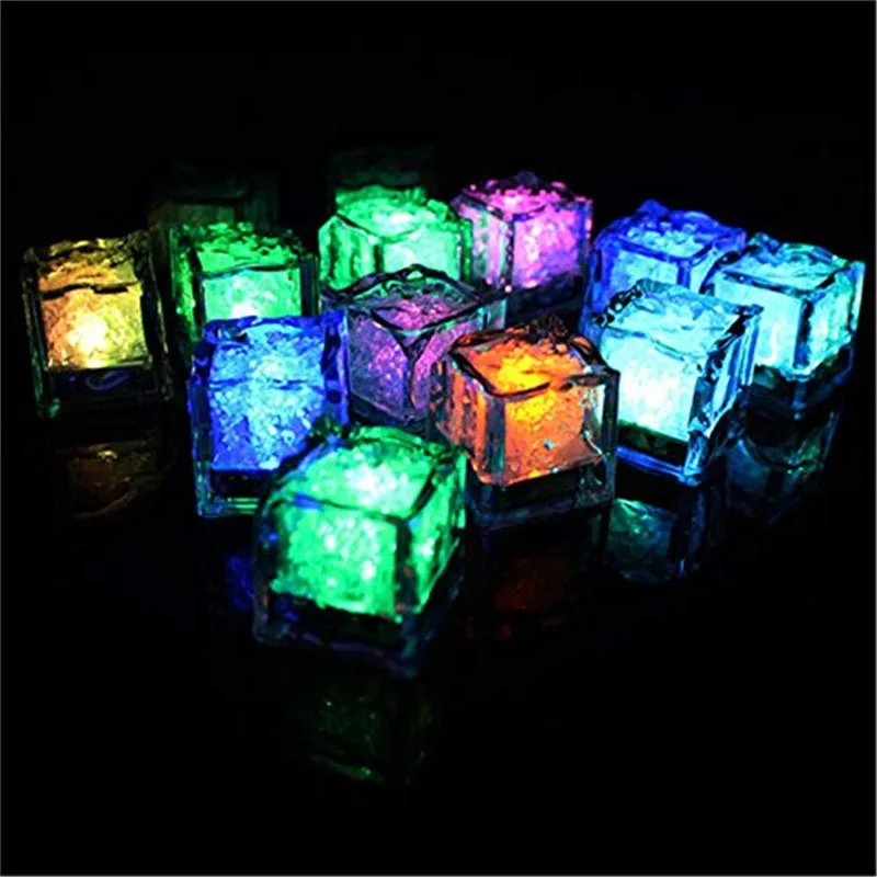 

24 pcs Color changing LED Glow Light Ice Cubes Party Favor DIY Yellow White Flash LED Glowing light For Party Decoration