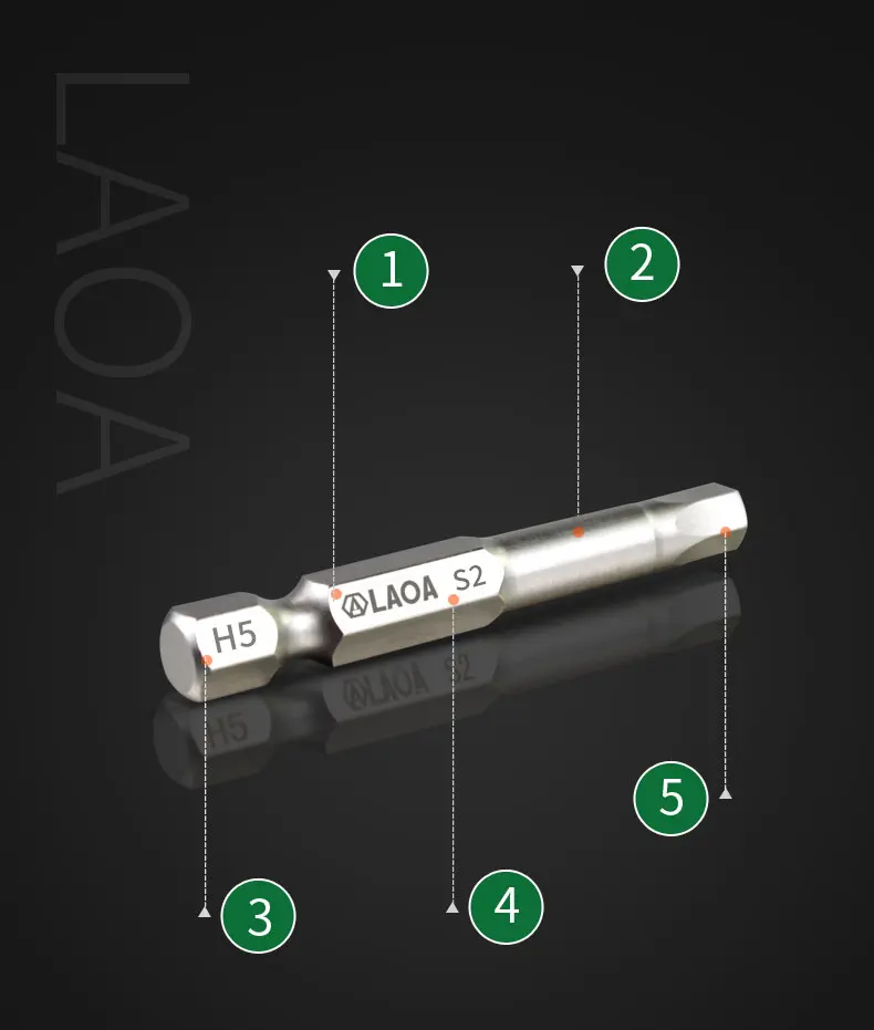 LAOA S2 легированная сталь Шестигранная электрическая отвертка наконечники с магнитной головкой 2 шт