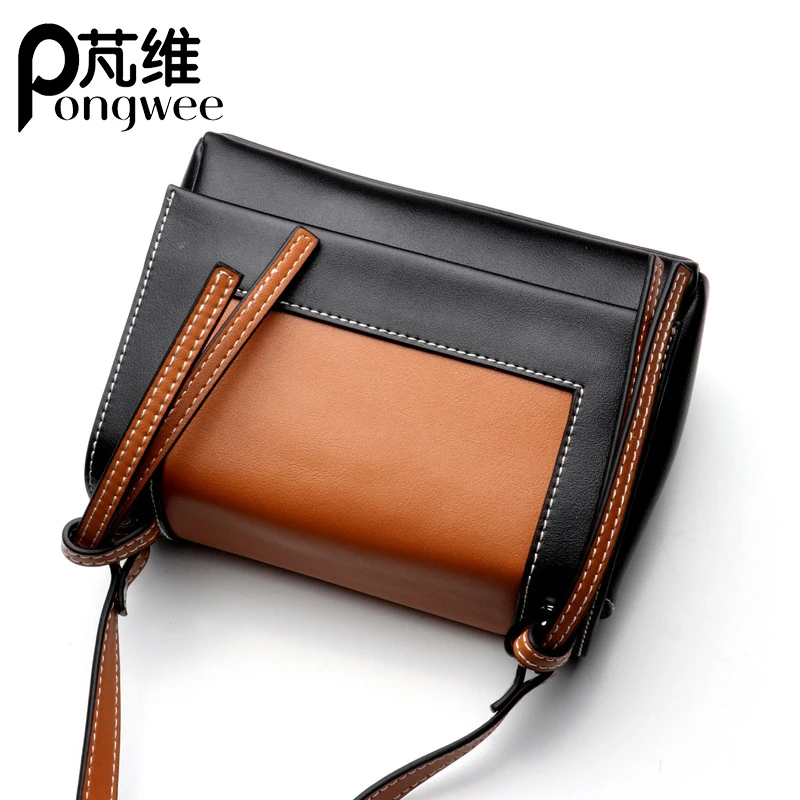 

PONGWEE New Casual Small Ladies Party Purse Clutches Women Crossbody Shoulder Evening Bags High Quality Genuine Leather Handbags