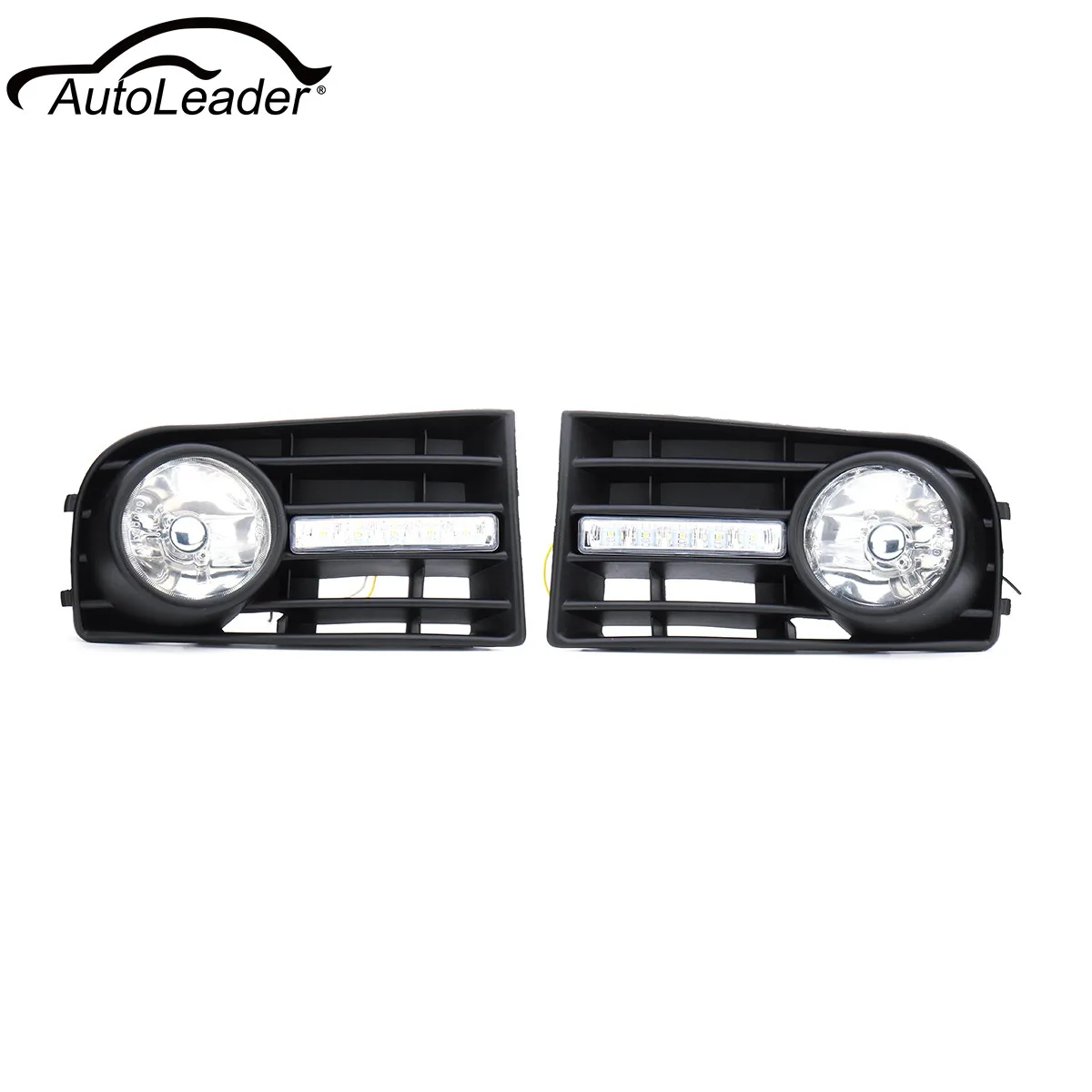 

Pair Car Front DRL Fog Light Lamps Grilles + Wiring Harness Switch Fog Lamp For VW Golf 5 2006-2009 Yellow Light