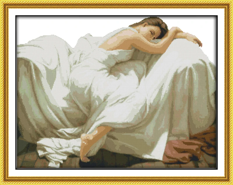 

Sleeping Beauty Counted 11CT Printed 14CT DMC Cross Stitch Set DIY Chinese Cotton Cross-stitch Kit Embroidery Needlework