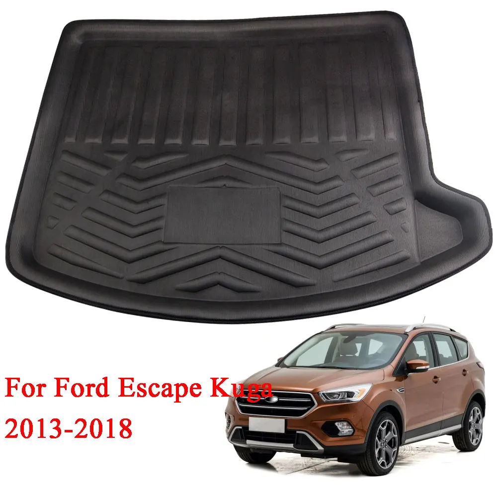 BBQ @ FUKA 1 шт. Резина подходит для Ford Escape Kuga 2013 2018 коврик ботинок задний багажник
