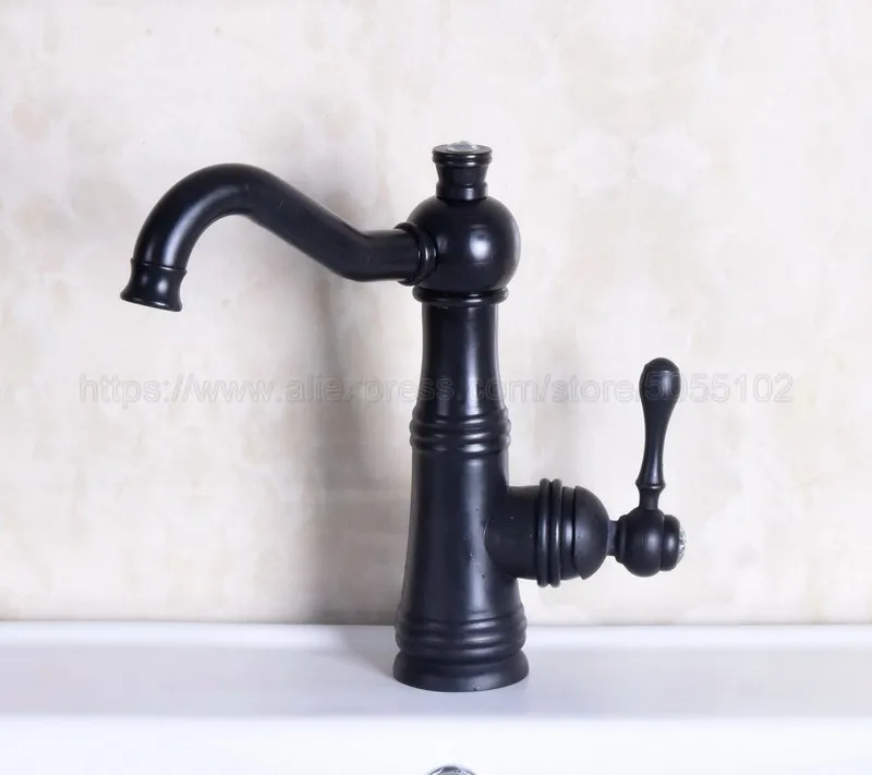 Bathroom Faucet Oil Rubbed Bronze Basin Faucet Deck Mounted Single Handle Single Hole Hot And Cold Water Tap znf130