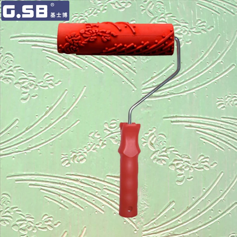 

Free shipping 7" inch Roller Wallpaper Roller Paint Tool Sets Wall Art Decor Paint Rollers 3d rubber Liquid Wallpaper NO.179
