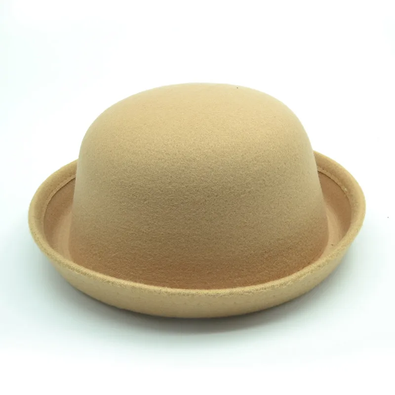 Модная популярная женская шляпа Fedora винтажная Дамская милая детская трендовая шерстяная фетровая шляпа Боулер Дерби гибкие шляпы для девочек и мальчиков