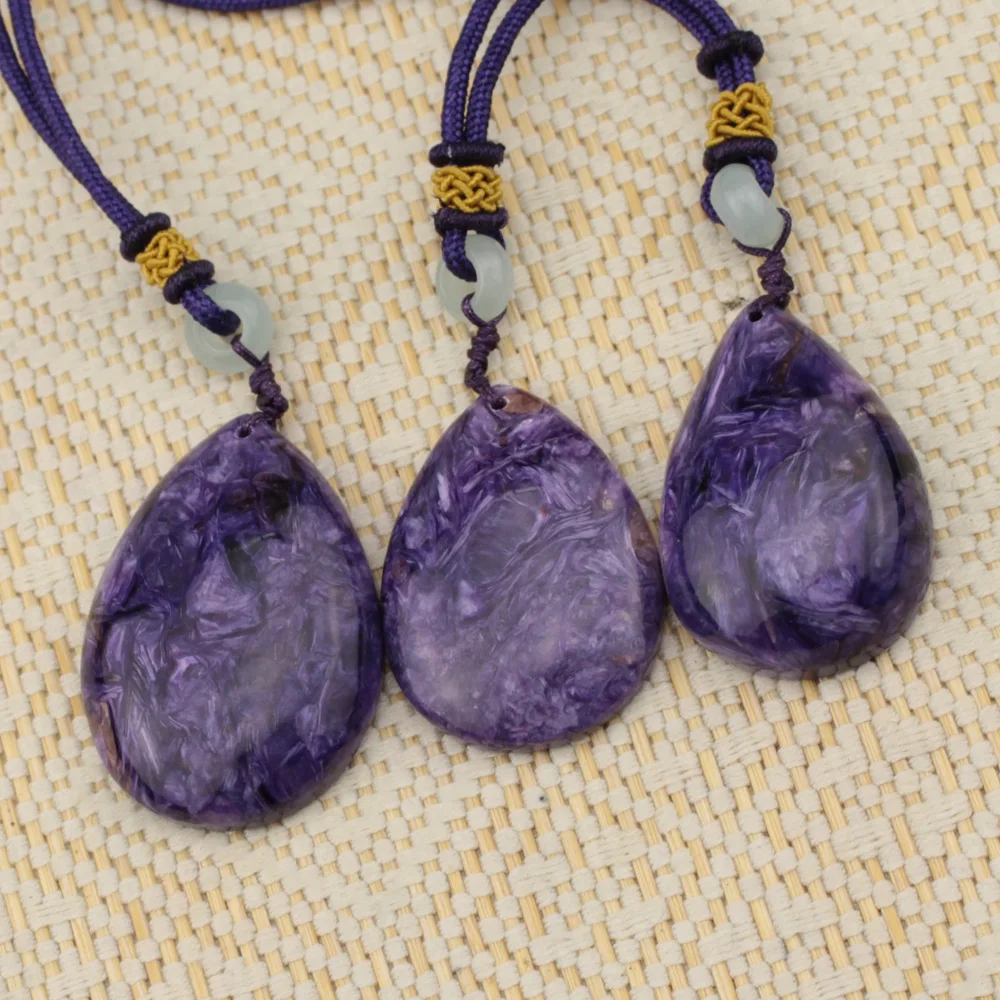 

drop shape natural charoite stone pendant natural gemstone pendant DIY jewelry for woman for gift wholesale !