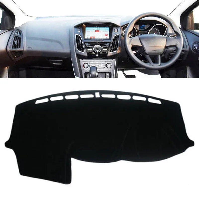Couverture de tableau de bord de voiture tapis de tableau de bord pour Ford Focus 2 MK2 2005 2006 2007 2008 2009 2010 2011,Black