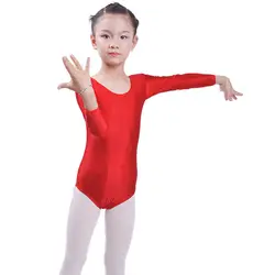 С длинным рукавом гимнастический купальник для девочек балетки Bodywear стрейч спандекс ребенок танцевальные трико justaucorps gymnastique fille