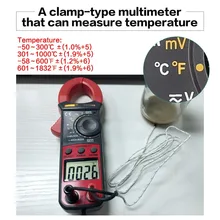 Амперметрический зажим мультиметр Ручной цифровой измеритель BM5268 True RMS AC/DC Вольт Ампер Ом Емкость Частота Температура диод