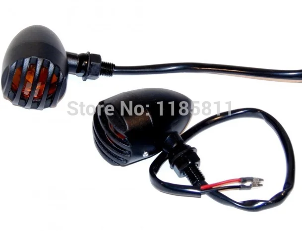 cheap Pair Motorcycle Black Metal Turn Signal Lights Blinker Amber Light For Yamaha Dual Sport bike Cruiser Bobber Chopper Touring
