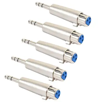 

5Pcs XLR 3Pin Female to 6.35mm 1/4 Stereo Jack Male Plug Audio Cord Mic Adapter