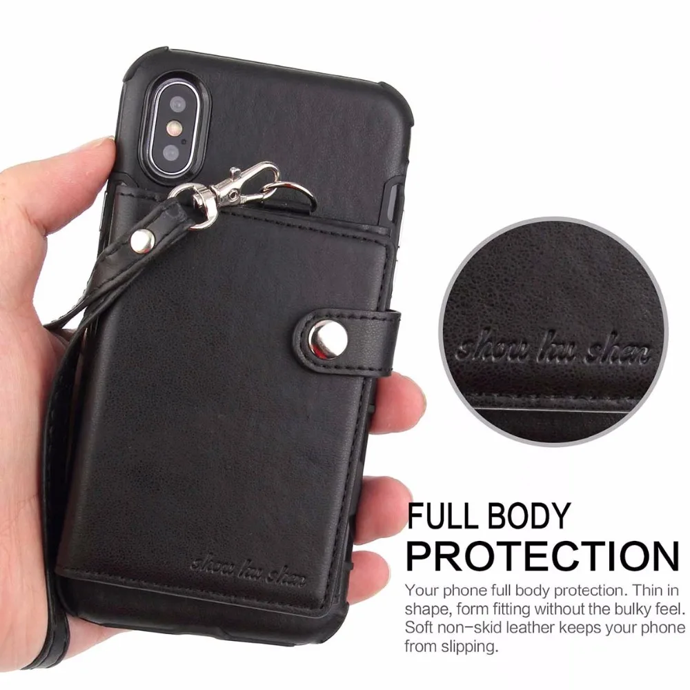 

Leather Phone Bag Case For iphone 6 s 6S 7 8 Plus Flip Card Slot Wallet Cover For iphone X 10 For iphone XS Max XR Case Luxury