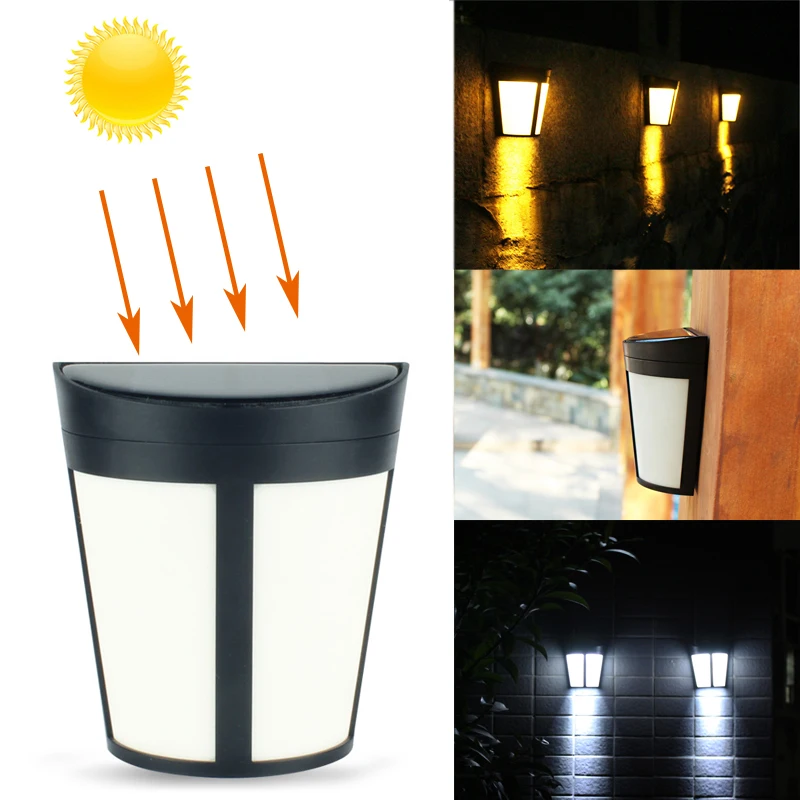 LED Solar Power Light Control Wall Light 6 LEDs Outdoor Waterproof Energy Saving Auto ON/OFF Garden Patio Fence Security Lamp
