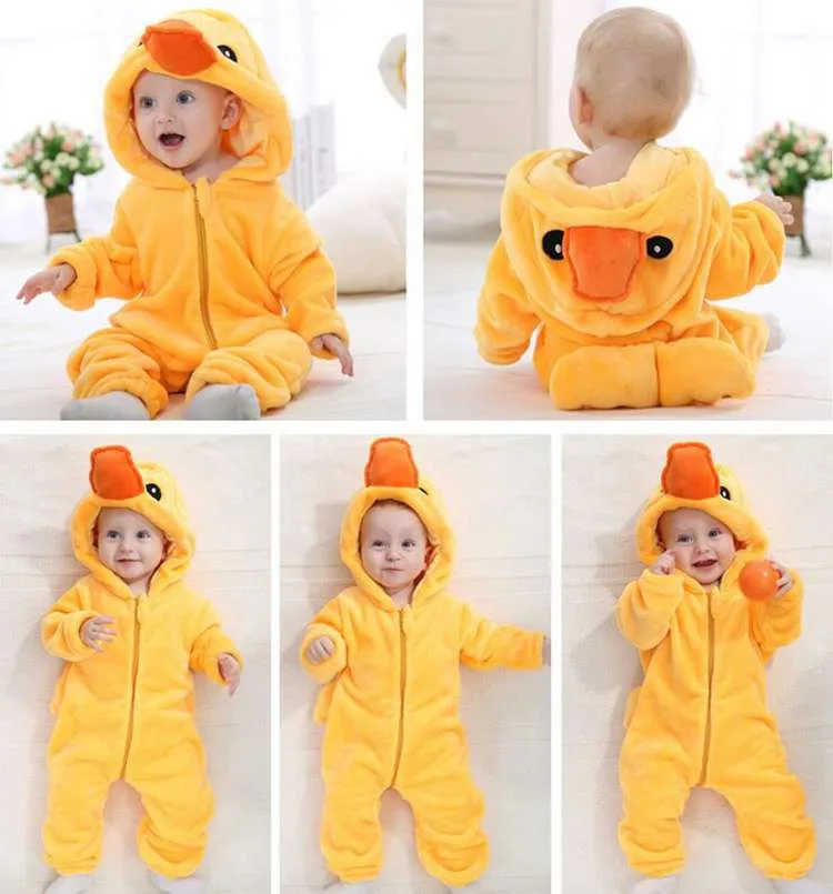 Kawaii Hello Kitty Panda Baby Girls Clothes Animal Baby Rompers Costume Winter Fleece Clothes For Boys Warm Snowsuit Jumpsuit (4)