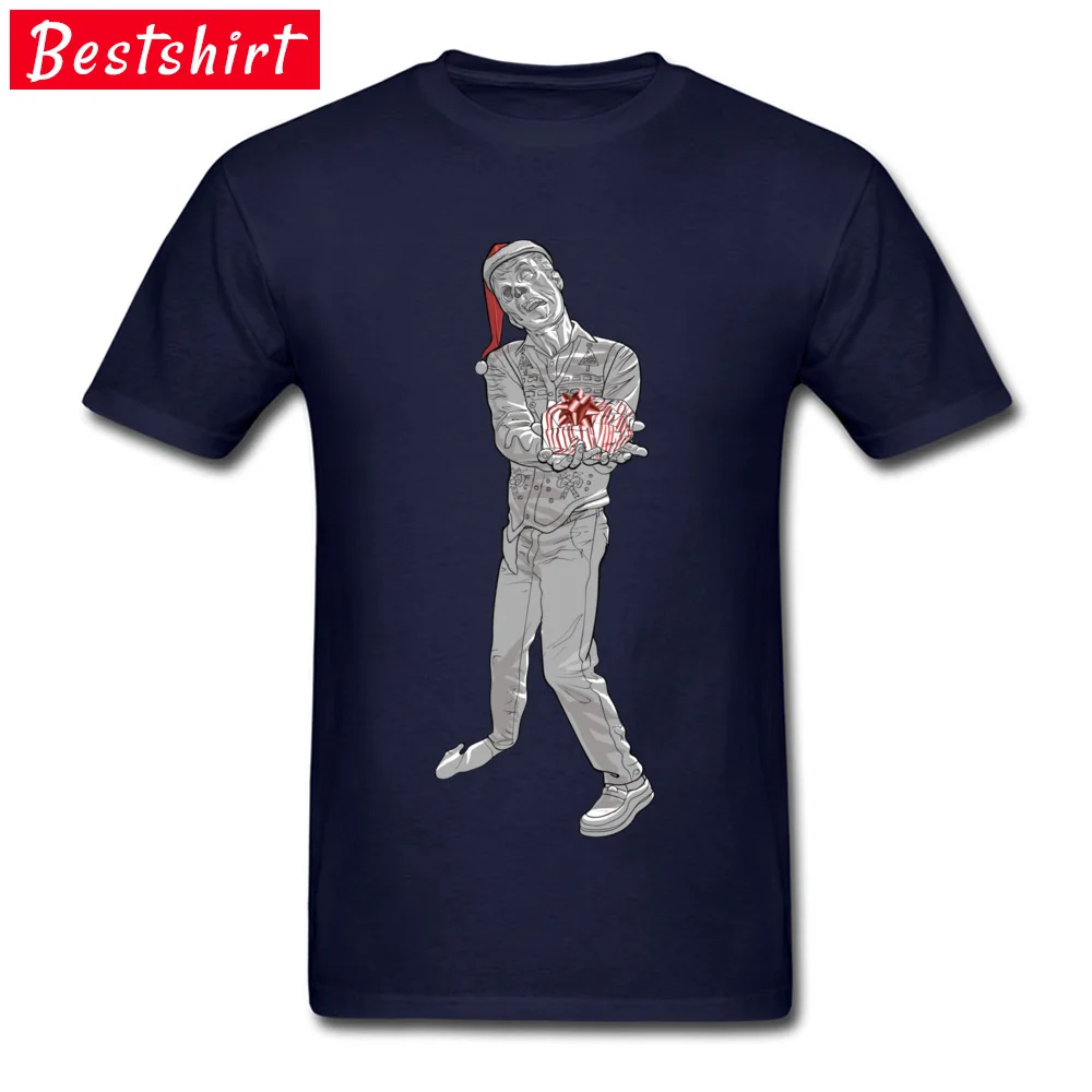 Short Sleeve Tops Tees Round Collar 100% Cotton Men T Shirts Christmas Zombie Black and White Gift T Shirts 2018 Hot Sale Christmas Zombie Black and White navy