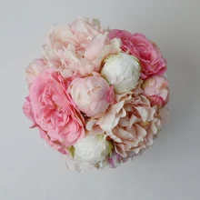 Стиль Розовый пион Свадебный букет Шелковый цветок невесты букет домашний праздник украшение сладкий цвет Buque de Flores