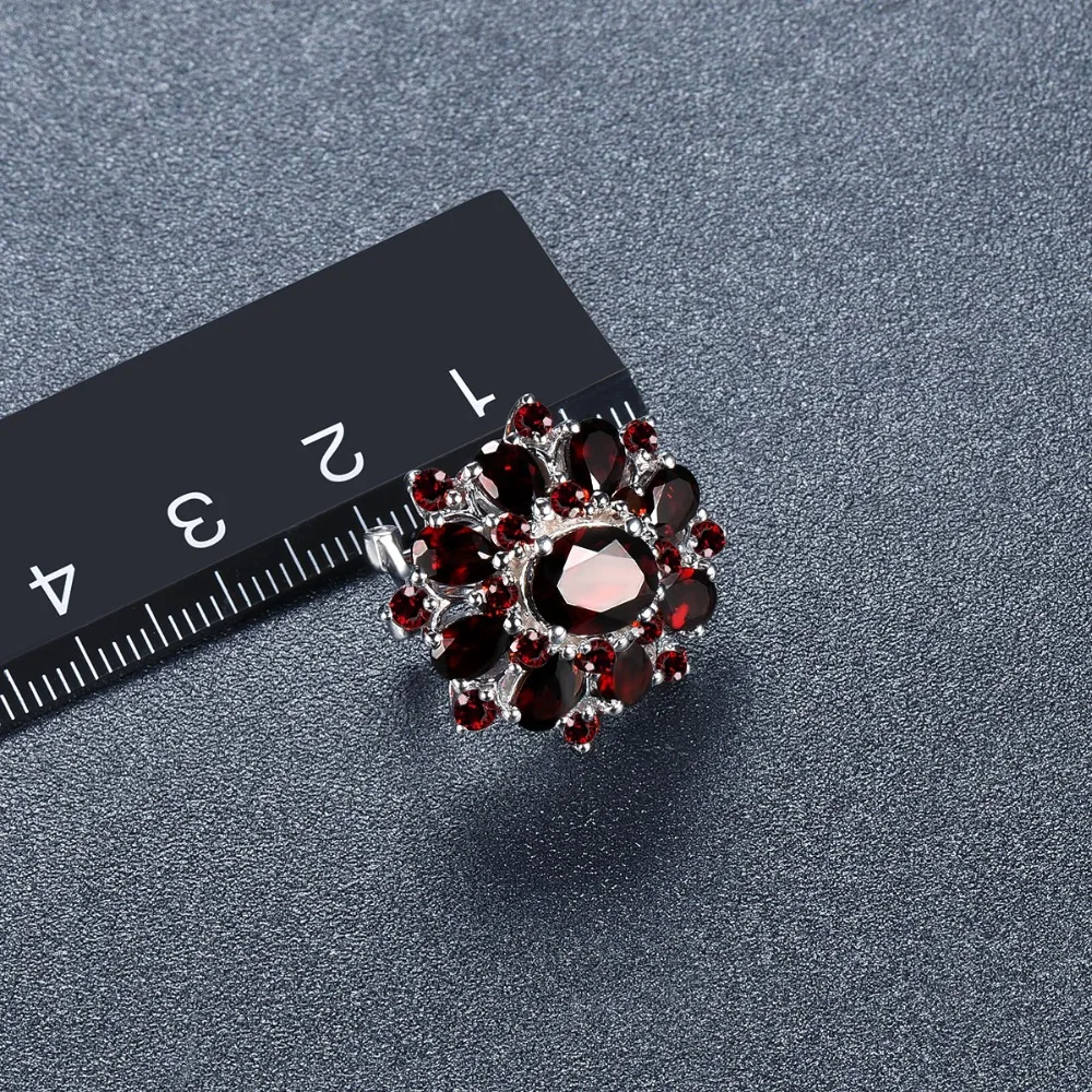 Hutang 15ct Черный гранат серебряные серьги натуральный драгоценный камень 925 Серебро