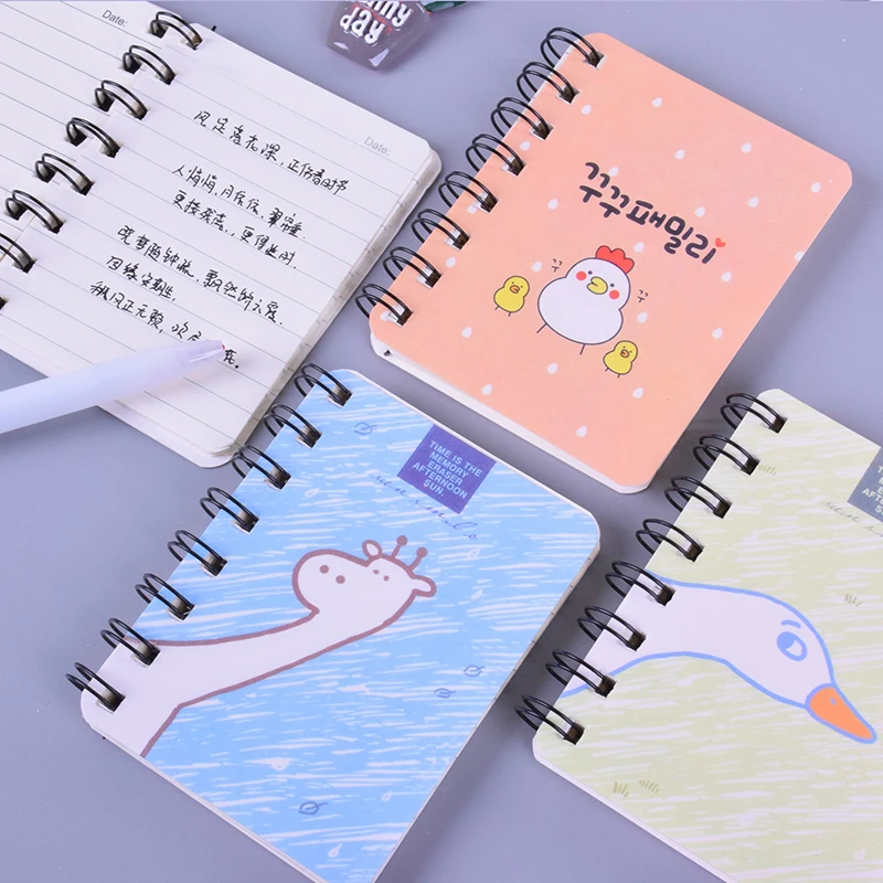 

New cartoon Small Pocketbook spiral notebook mini portable week planner diary notepad stationery school supplies 80 page