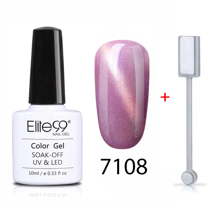 Elite99 10 мл нефритовый лак для ногтей с эффектом «кошачий глаз» вылеченный УФ-светодиодный Гель-лак жемчужного цвета Полупостоянный Магнитный Гель-лак - Цвет: 7108 and Magnet