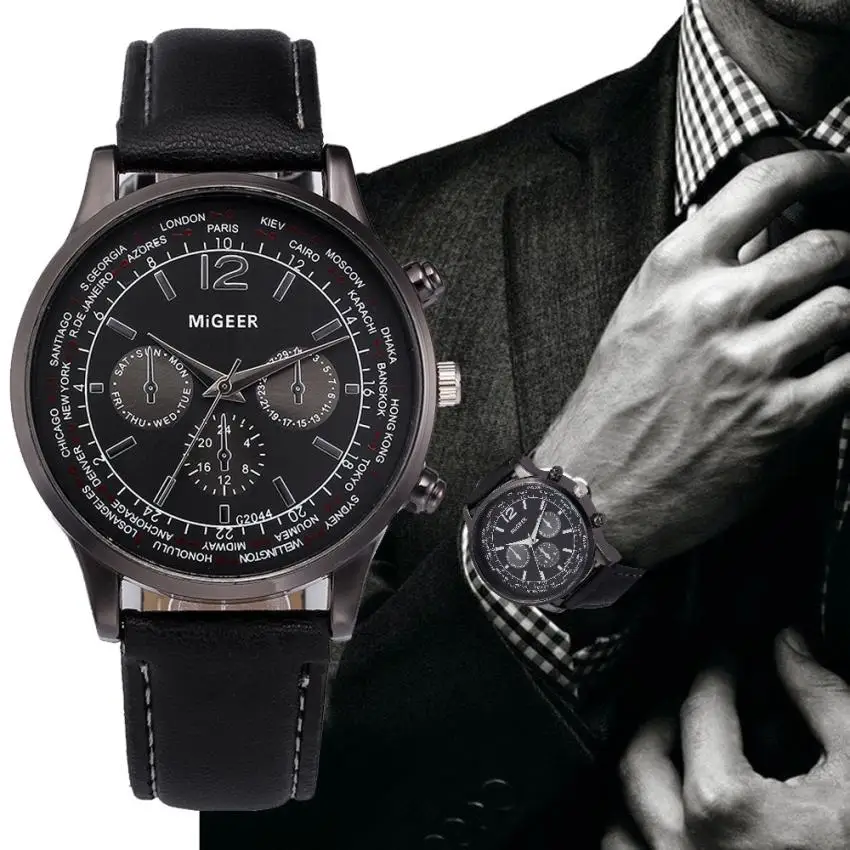 

Retro Design Leather Band Analog Alloy Quartz Wrist Watch mens watches top brand luxury automatic mechanical clock men xfcs
