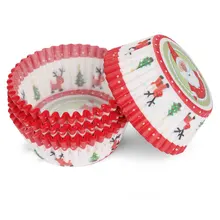 100 шт Рождественский капкейк обертки для торта бумажные стаканчики для маффинов форма для выпечки кондитерских изделий Инструменты вечерние принадлежности для дома и кухни