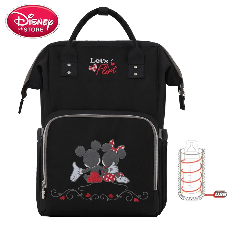 Disney Пеленки сумки для мамы USB бутылка изоляционная Сумка для беременных подгузник тепловой Микки Минни мумия рюкзак сумочка для ухода за ребенком - Цвет: Style 10