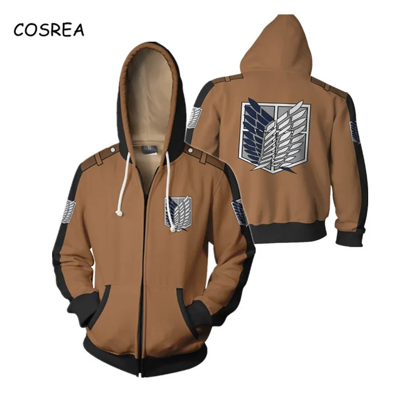 

Attack on Titan Hoodie Sweatshirt Top Coat Streetwear Men Cosplay Costume Halloween Hoodie Boys All Might Zipper Jacket Female