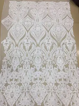 

LJY-102412 With Sequins Embroidery Tulle Lace Fabric for party dress