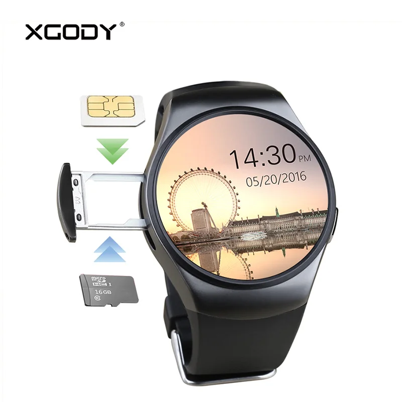 Xgody KW18 Смарт-часы для мужчин с поддержкой sim-карты TF Bluetooth функцией вызова