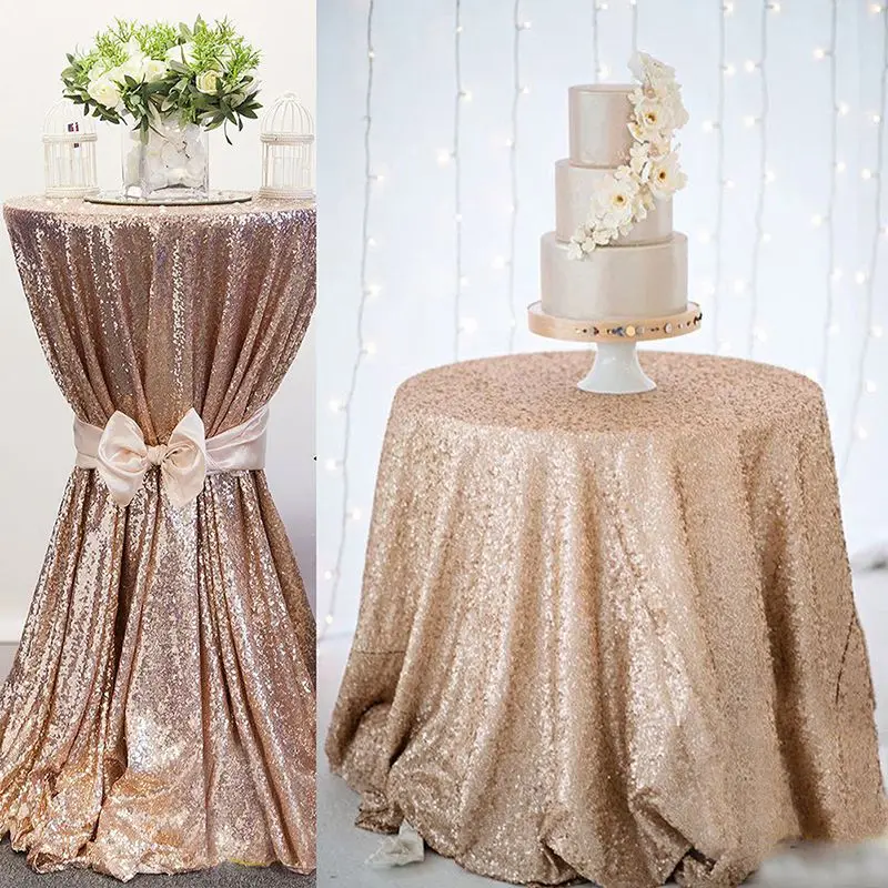 3 мм Полная домашняя скатерть DIY Украшение стола розовое золото блесток вышитые скатерти