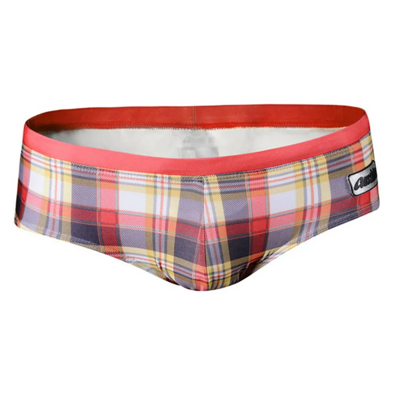 2 шт./лот Ben мужской бренд AUSTiNBEM хлопок Calzoncillos Cueca Masculina мужские трусы сексуальные боксеры короткие купальники пляжный купальник - Цвет: Red Brief