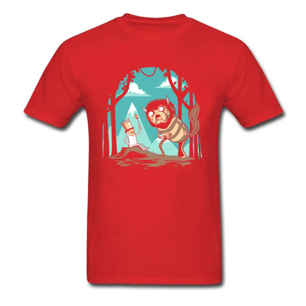 Where the Wild Adventures Are Family Printed T Shirt Round Neck 100% Cotton Short Sleeve Tees for Men Clothing Shirt Lovers Day Where the Wild Adventures Are red