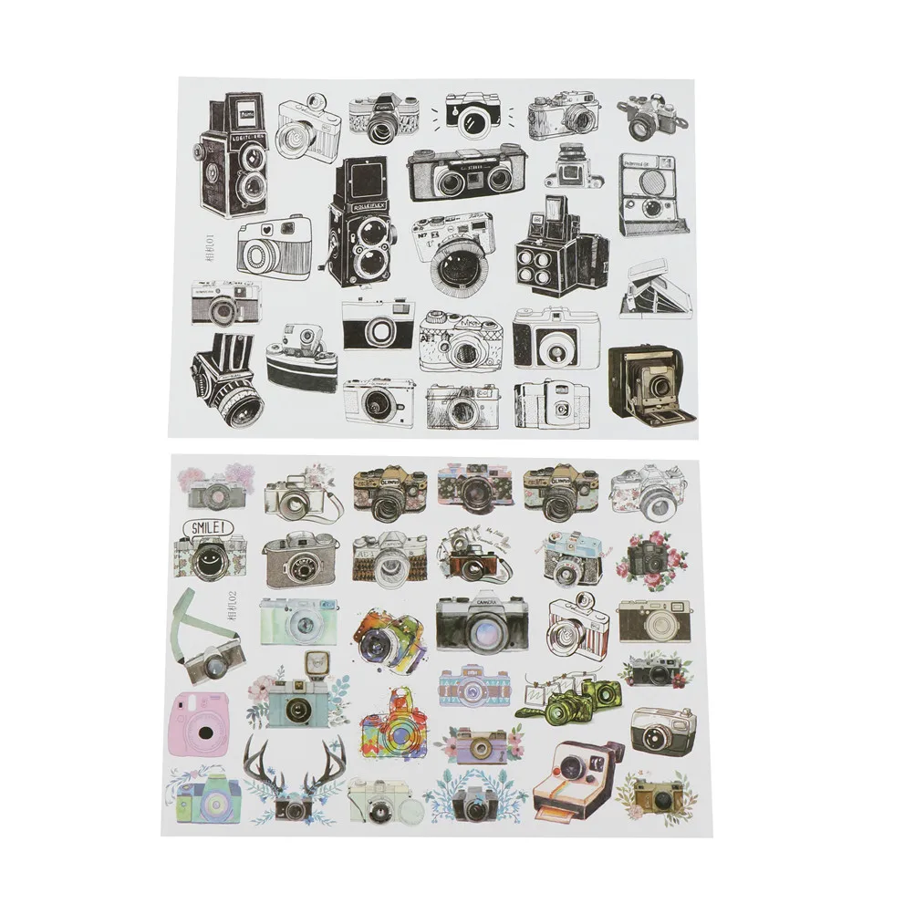 

Camera Adhesive Paper Sticker DIY Handmade Photo Album Card Making Scrapbook Diary Envelop Decoration Stickers