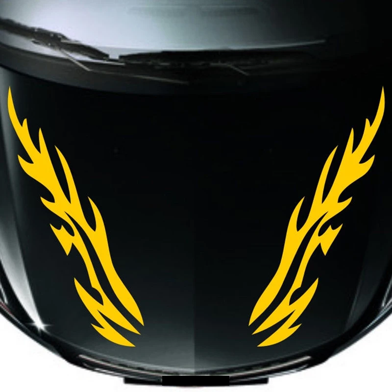 2x Car Fire Flames Racing Hood Decals Vinyl Motor Auto Bonnet Sticker Fashion Personality Front Stickers | Автомобили и мотоциклы
