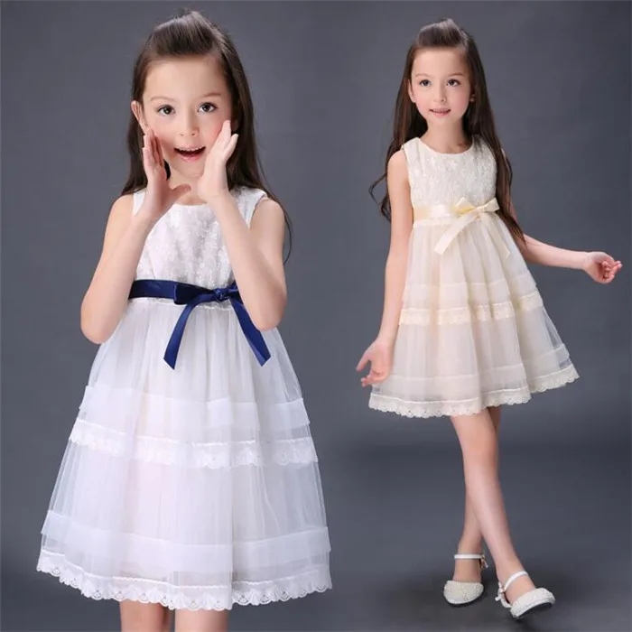 Primary School Girls Students Above Knee O Neck Dress,Medium Big ...