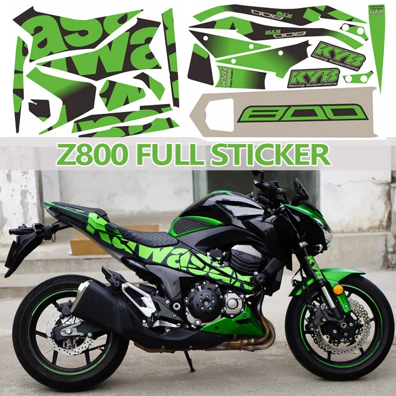 For Kawasaki Z800 full sticker Motorcycle car body Decal Red green