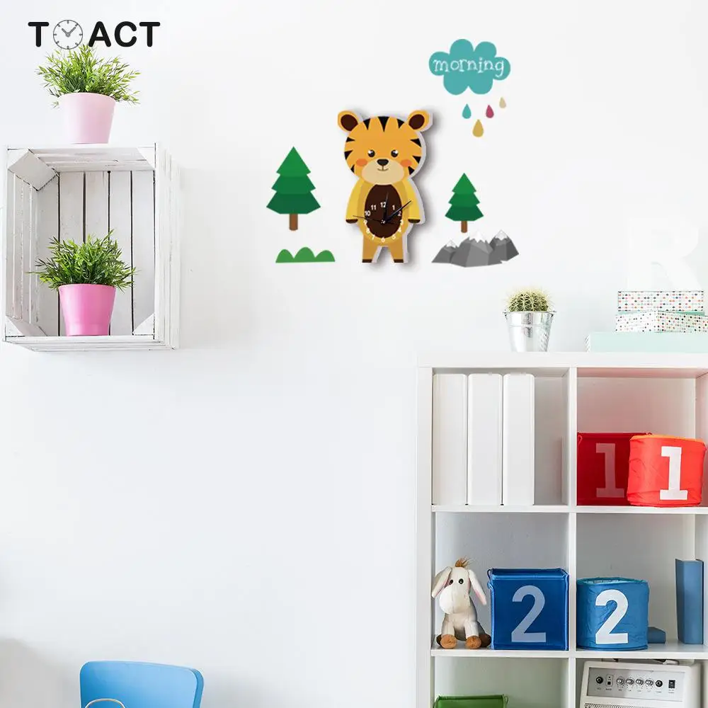 

Tiger Watch Clock In The Children's Room Wall Clocks For Children Nordic Watches Home Decor Best Christmas Present