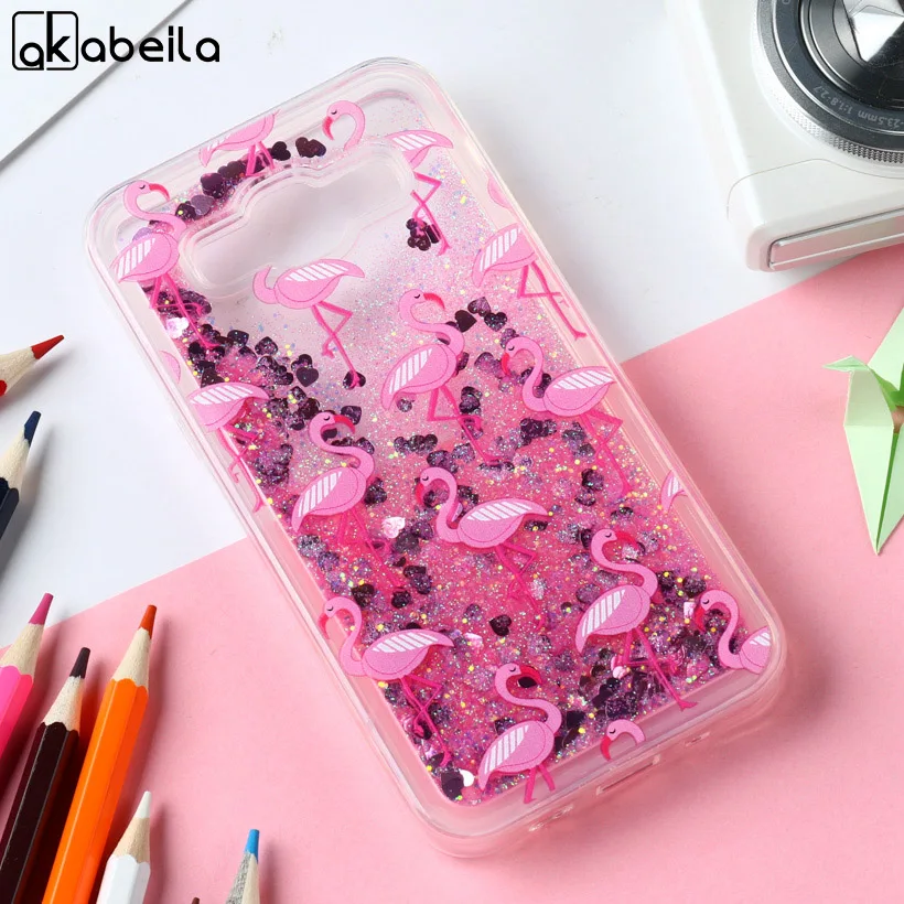 

Akabeila Silicon Case For Samsung Galaxy A5 2014 Case Flamingo Quicksand Anti-knock Cover For A500F A500FQ A500FU A500HQ Covers