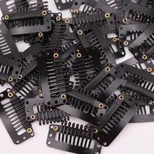 50 шт., маленького размера, круглой формы с диаметром 32 мм 9-зубная паста расческа для волос удлинители кнопки металлические зажимы с силиконовый чехол для зажим в Пряди человеческих волос для наращивания парик заколки