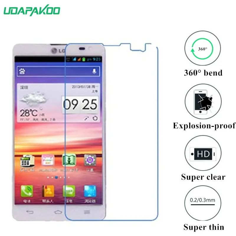 

udapakoo clear Tempered (soft glass) film for LG Optimus L9 II D605 Nano Explosion-proof glass Screen Protector