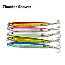 ThunderShower 10pcs Metallic Jigs 14g 21g 25g 30g 40g Sinking Jigging Wobbler Metallic Spoon Fishing Lure Winter Fishing Sort out
