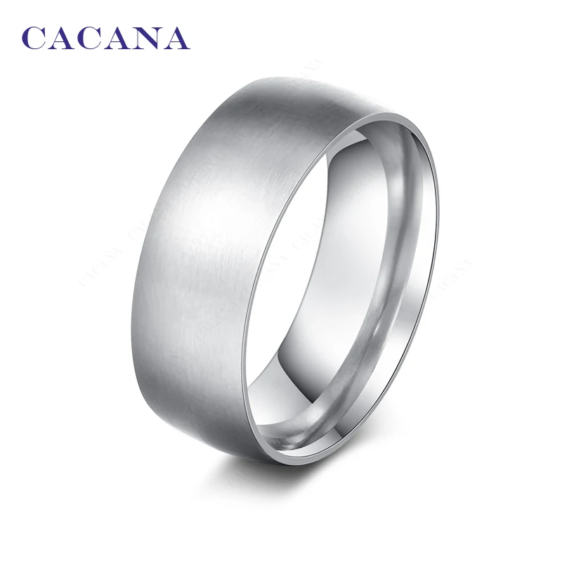 CACANA Stainless Steel Rings For Women Smooth Stainless Steel Personalized Fashion Jewelry Wholesale NO.R20