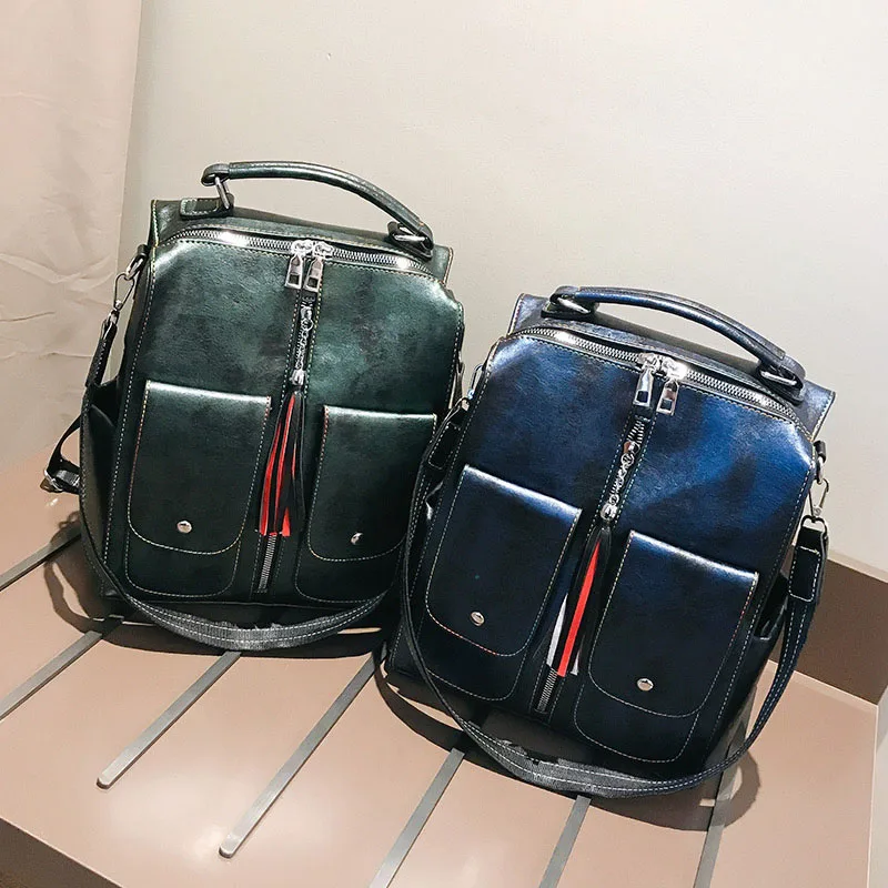 Retro de cuero de las mujeres de la cremallera de la Mochila de la escuela mochilas para chicas adolescentes bolsa de gran capacidad de Mochila femenina XA227H Retro de cuero de las mujeres de la cremallera de la Mochila de la escuela mochilas para chicas adolescentes bolsa de gran capacidad de Mochila femenina XA227H