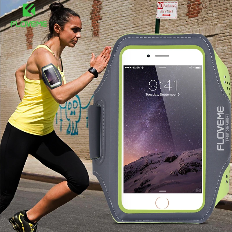 Image FLOVEME Sport Arm Band Case For iPhone 6 6S For iPhone 6 Plus 6S Plus Outdoor Waterproof Running Gym Phone Cover Coque Accessory