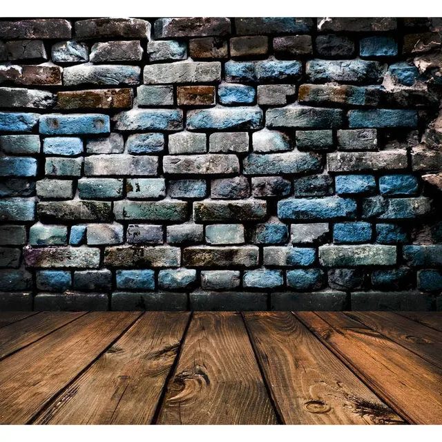 Light Color Bricks Wall Vintage Wooden Floor Wedding Custom