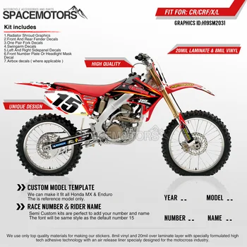 

MotoSpace Customized Team Graphics Backgrounds Decals 3M Custom Stickers For Honda CRF250R 2004-2009 CRF450R 2002 2003-2008 031