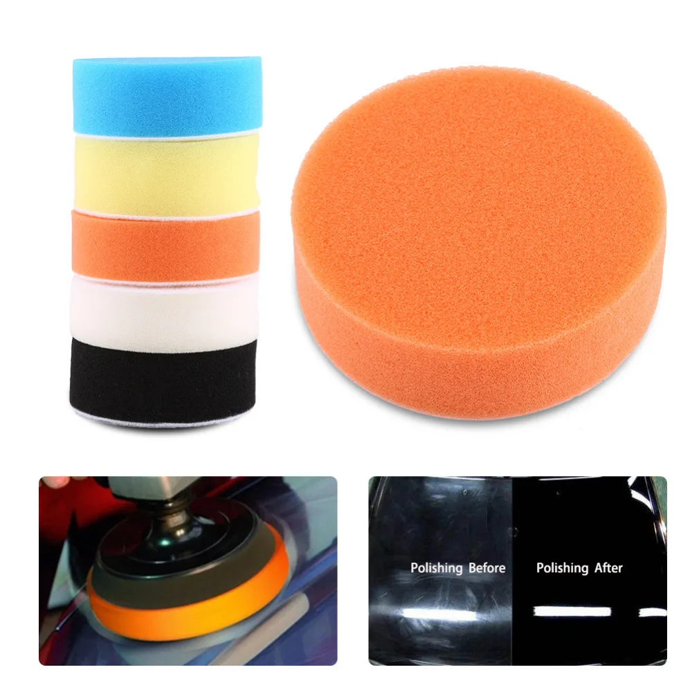 5 шт. набор полировальных насадок для автомобиля 3/4/5/6 дюймов|car sponge polishing|sponge