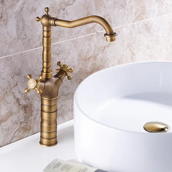 

Retro Mixing Faucet European Retro Copper Basin Faucet Double Handle Mixing Mix Taps Above Counter Basin Dispenser